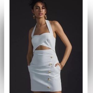 Anthropologie white cut out dress